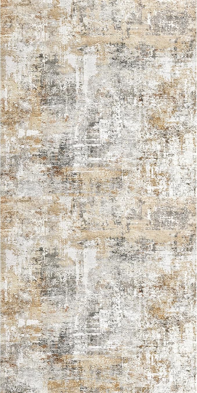 3x6 Washable Non-Slip Kitchen Runner Rug – Modern Abstract Wide Carpet Runner