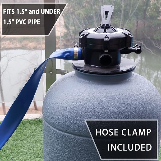 Poolvio 1-1/2" x 100' Professional Blue Backwash Hose