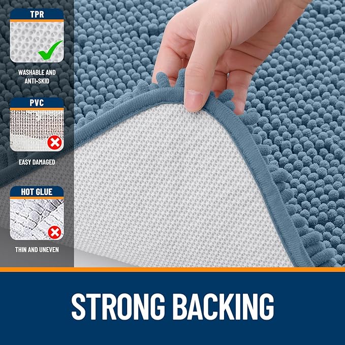 OLANLY Large Bathroom Rugs 44x32, Extra Soft Absorbent Chenille Bath Rugs