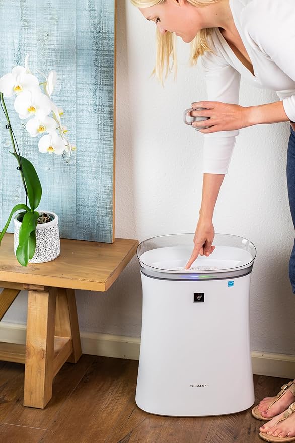 SHARP Air Purifier for Medium Rooms – Covers up to 1,253 sqft in one hour, True HEPA Filter Air Purifier for Pets, Dust, Smoke, Pollen - FPK50UW