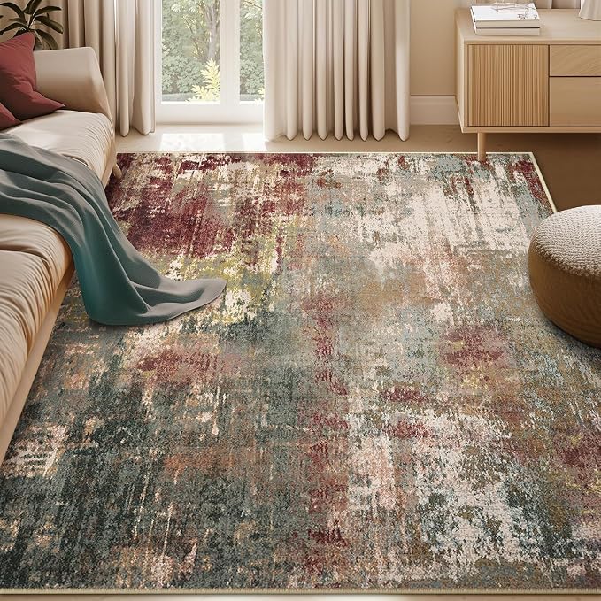 RELEANY Washable Area Rugs 5'x8' Non-Slip Modern Abstract Soft