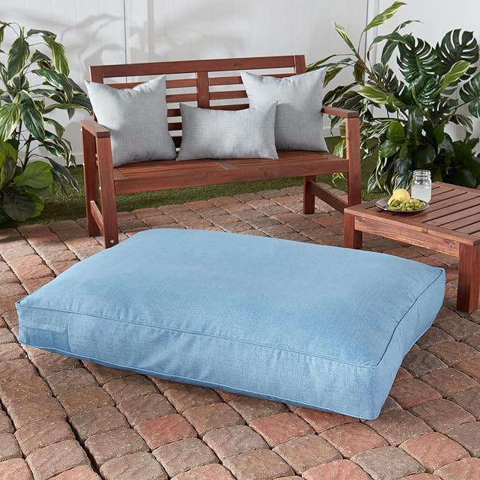 Charlie Rectangle Indoor/Outdoor Pillow Style Dog Bed, Denim, Large (36" x 48")