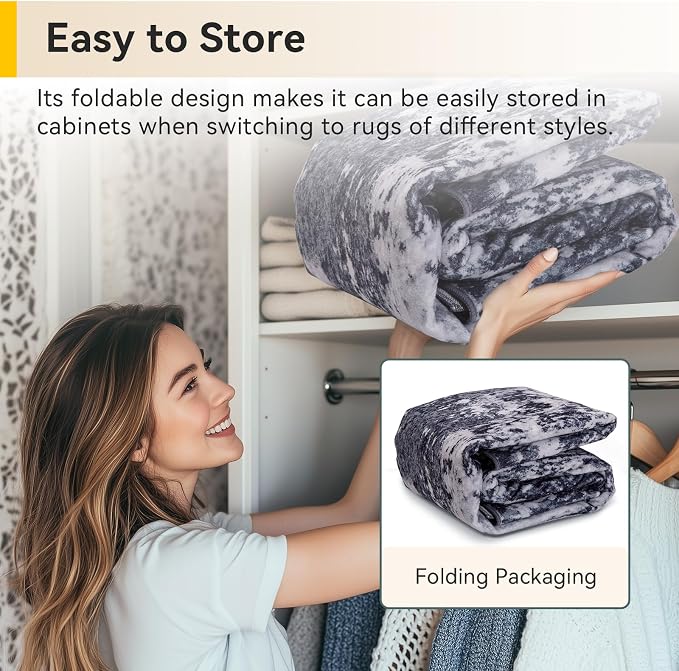 RELEANY Washable Area Rugs Square 8ft Non-Slip Modern Abstract Soft