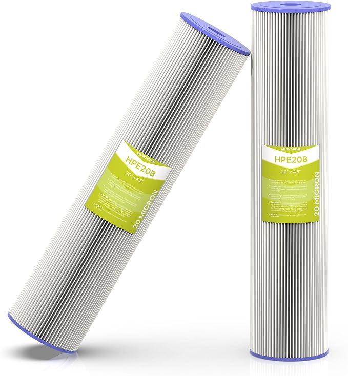 20 Micron Whole House Water Filter Cartridge, Pleated Sediment Filters