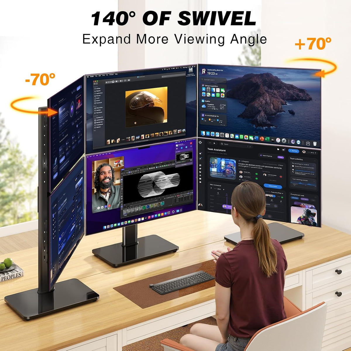 Dual Monitor Stand VESA Mount for 13-38 Inch Screens up to 44lbs