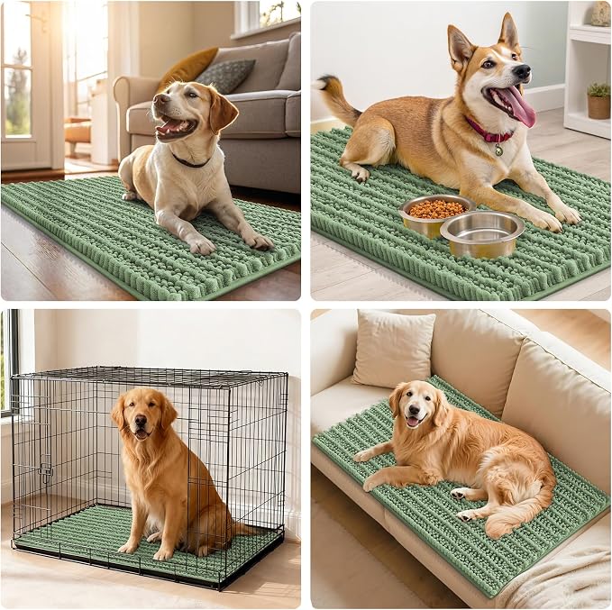 Smiry Dog Door Mat for Muddy Paws 30x20, Absorbent Dirt Trapper, Non-Slip
