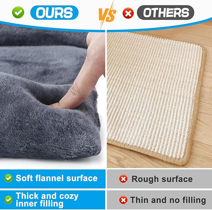 Alphatool Soft Bunny Bed - 15.7" x 14" Rabbit Bed, Warm Cuddle Cushion Plush Mat for Guinea Pig, Ferret, Small Animal - Grey