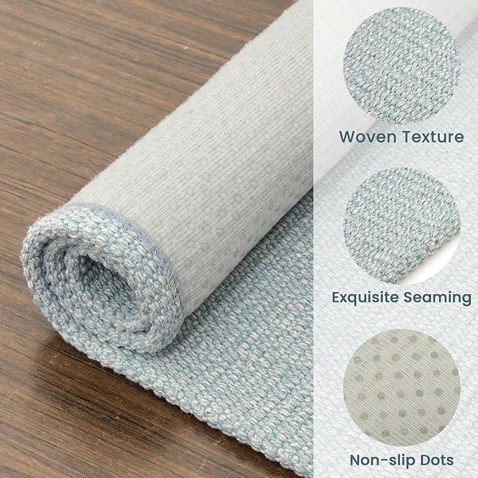 EARTHALL Washable Area Rug 4x6 Ft Non Slip Rugs