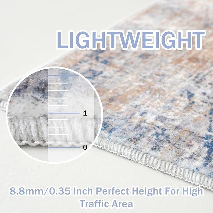 IOHOUZE Abstract Runner Rug 2x12 Ft Washable Runners