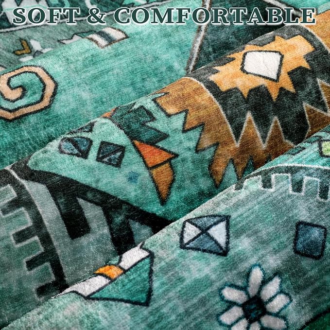 SERISSA Area Rug 3x5 Boho Teal Rugs