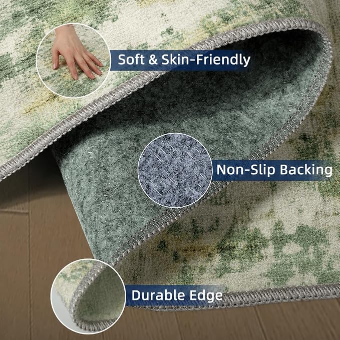 Washable Runners for Hallway 2x6 Runner Rug, Ultra-Thin Kitchen Runner Rugs