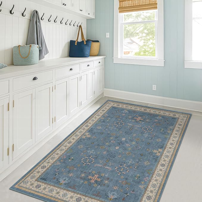 Washable 3x6 Throw Rug for Large Kitchen
