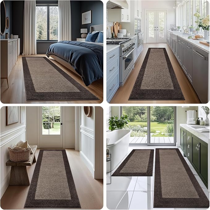 Machine Washable Runner Rug 32" x 120", Non Slip Kitchen Mat
