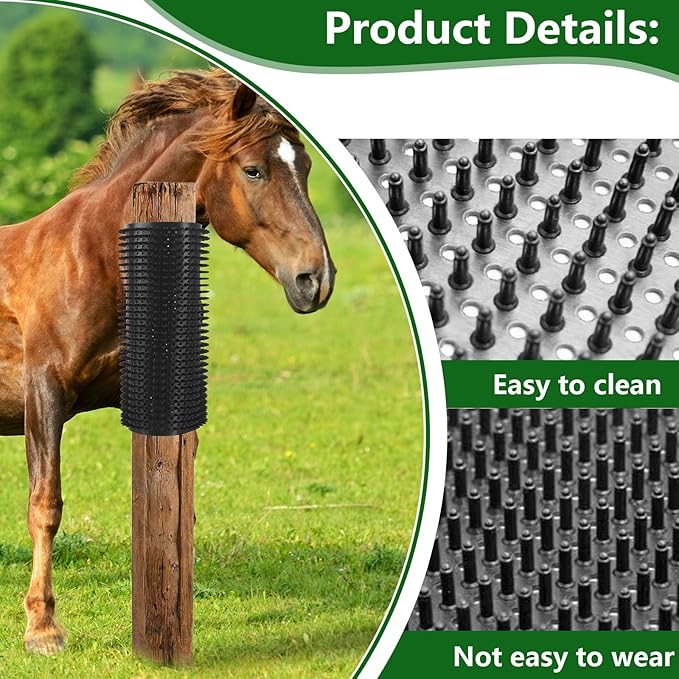 Horse Scratching Post Pad Goat Playground Toys for Horses and Goats to Play with Livestock Scratching Brush for Small Farm Animal Livestock Scratching Post 2 Pack (21.66" x19.68") (Extra Large)