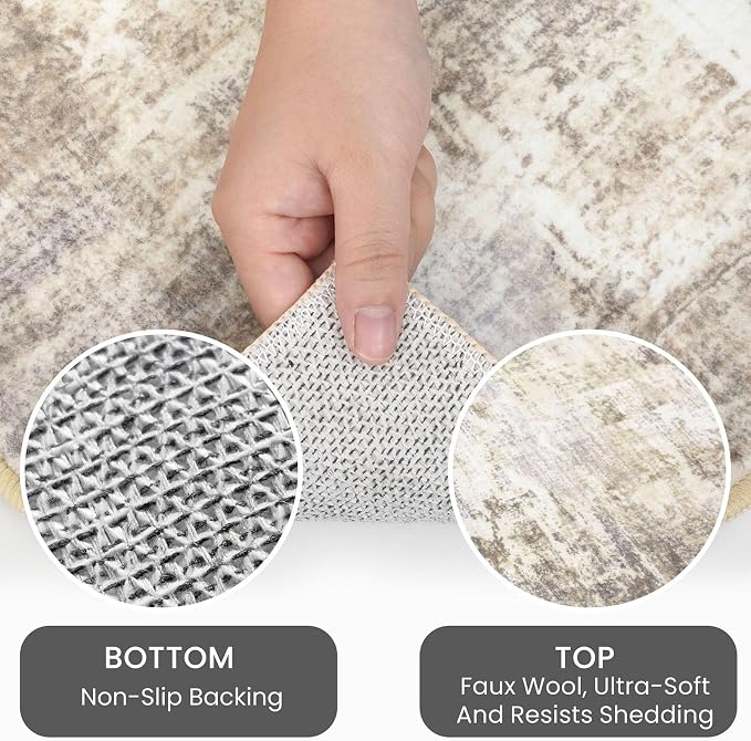 IOHOUZE Abstract Area Rug 3x5 Ft Washable Rugs