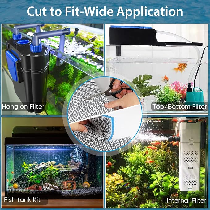 Aquarium Filter Media, Upgraded 8-Layer Filter Sponge Pad