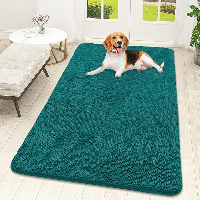 OLANLY Dog Door Mat for Muddy Paws 59x32, Absorbs Moisture and Dirt, Absorbent