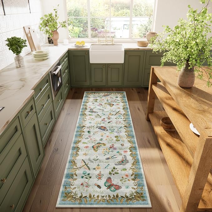 Machine Washable Rug Runners for Hallways: 2'6"x8' Kitchen Runner Stain