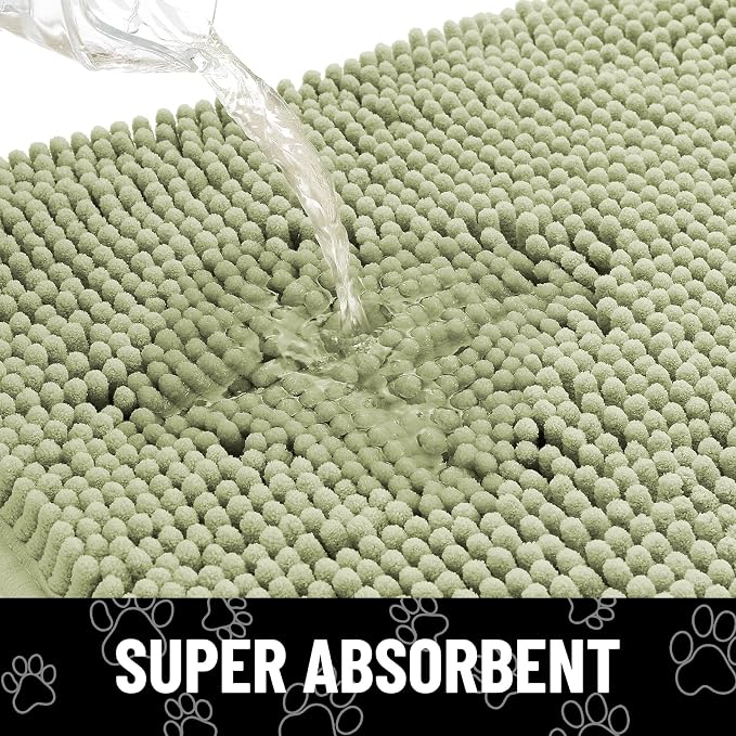 Smiry Dog Door Mat for Muddy Paws, Absorbent Dirt Trapper Non Slip Quick Dry