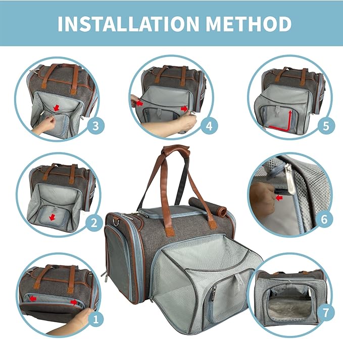 Mr. Peanut's Gold Series Big Apple XL Size Airline Compliant Expandable Pet Carrier V3.0 (Platinum Gray)