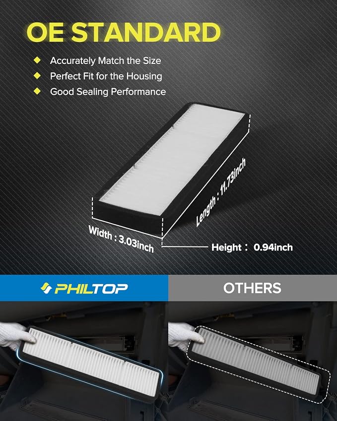 PHILTOP Cabin Air Filter w/Activated Carbon, Compatible