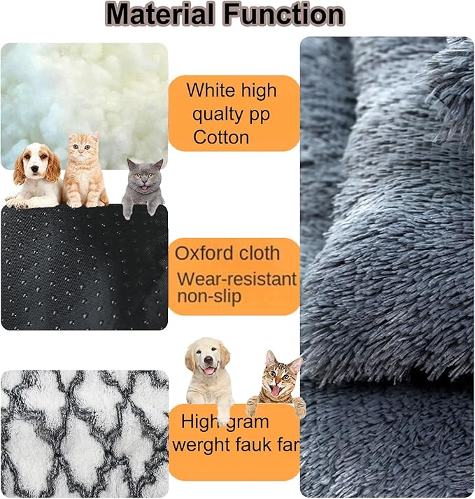 Dog Crate Mat, Dog Bed for Large Dogs, Comfy Fluffy Kennel Pad Anti-Slip for Dog beds & Furniture, Quilted Dog Bed for Pets for Medium/Small Dogs Cats (Color : A 2, Size : 48x33)