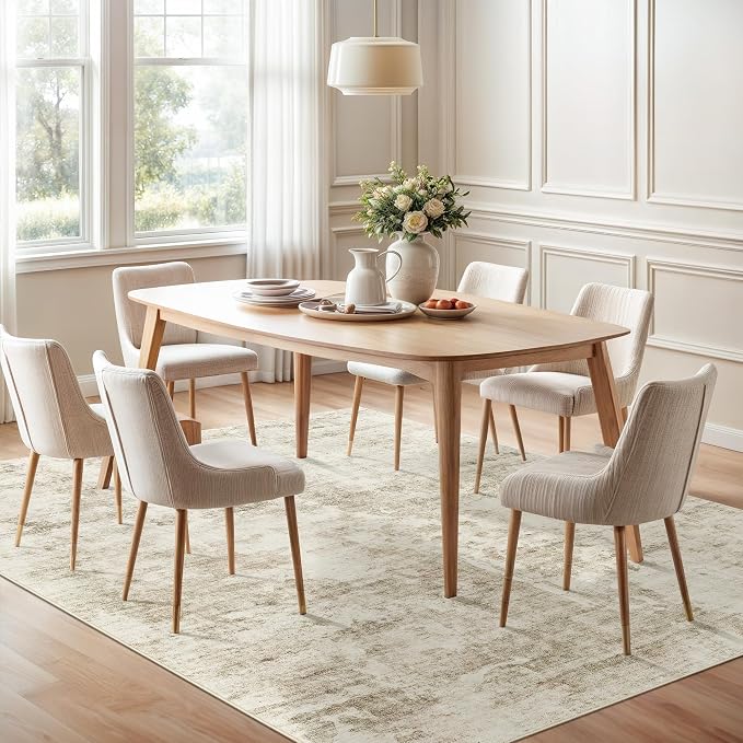 Soalmost Abstract Rug 8x10 Large Living Room Rugs Neutral Modern Washable Area