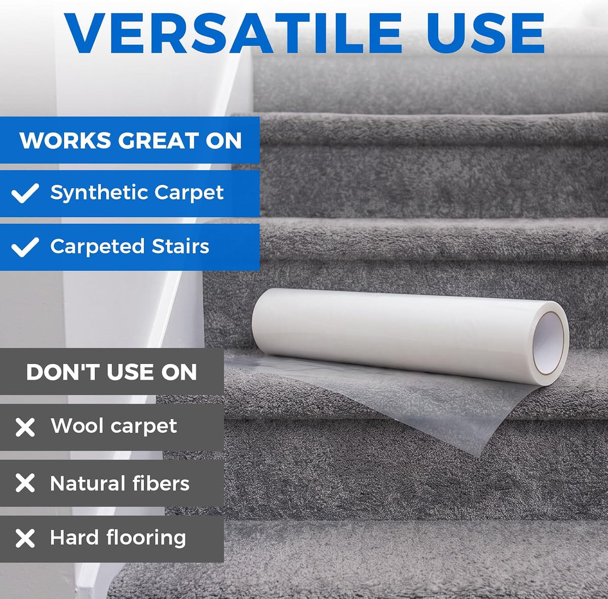 SWRT Carpet Protection Film - Self Adhesive Plastic Protector 36" x 200'