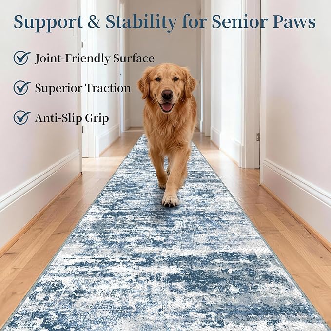 Runners for Hallways Ultra Non-Slip 2x10 Long Runner Rugs Washable Abstract