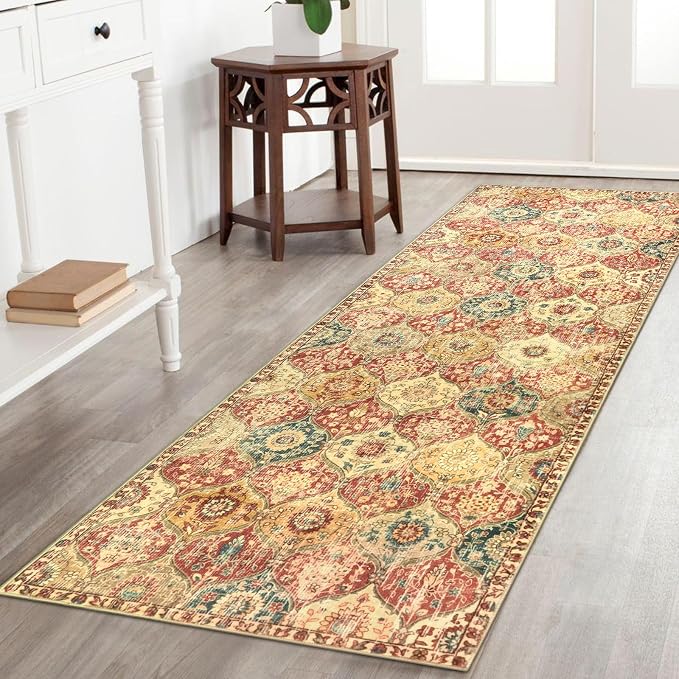 Lahome Moroccan Hallway Rug, Ultra-Thin Oriental Carpet