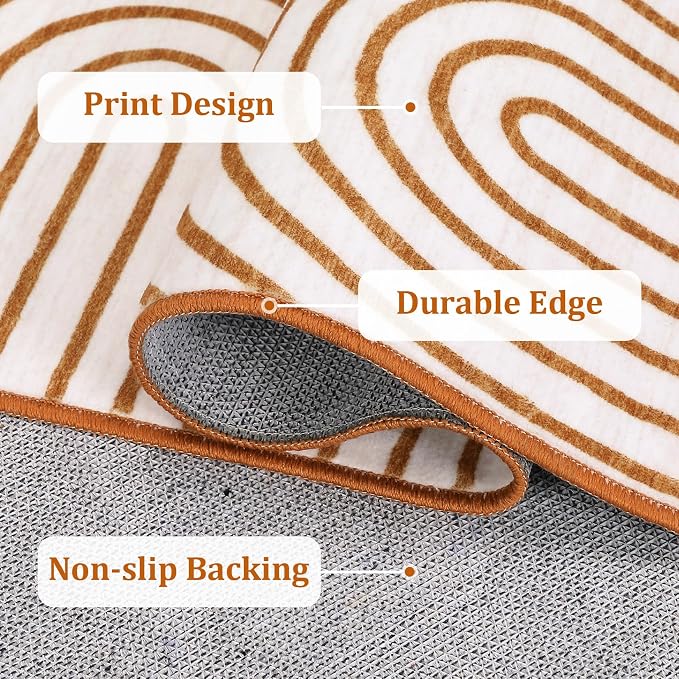 ROYHOME Modern Rug 2x6 Runners for Hallways, Abstract Kitchen Runner Rugs Non