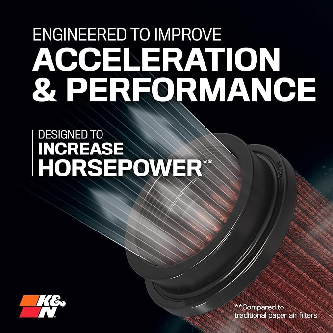 K&N High-Flow Original Lifetime Universal Clamp-On Air Filter: High Performance