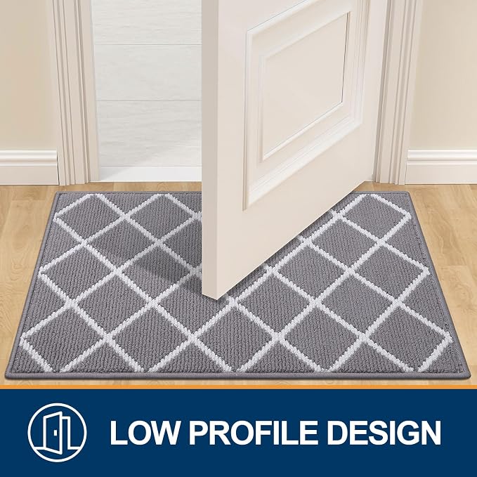 Finchitty Indoor Door Mat, Dirt Resistant and Absorbent, Low-Profile, Washable
