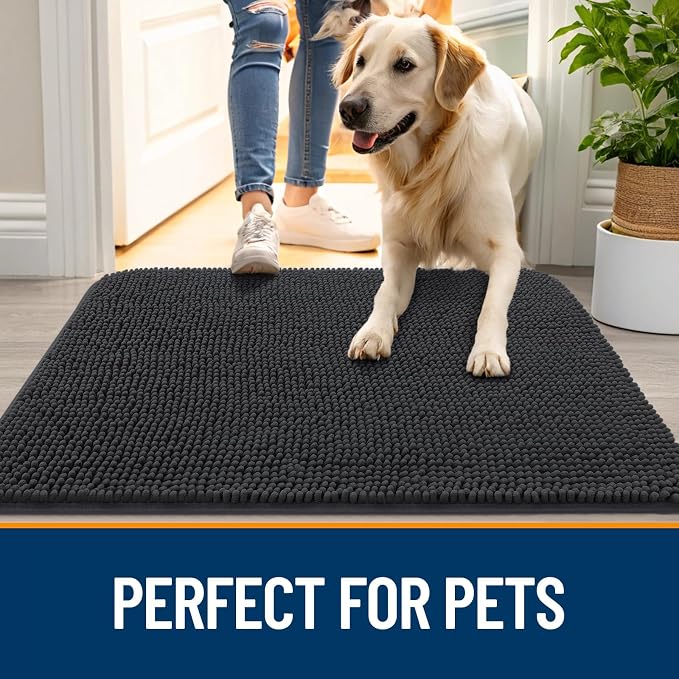 OLANLY Dog Door Mat for Muddy Paws 45x27, Absorbs Moisture and Dirt, Absorbent