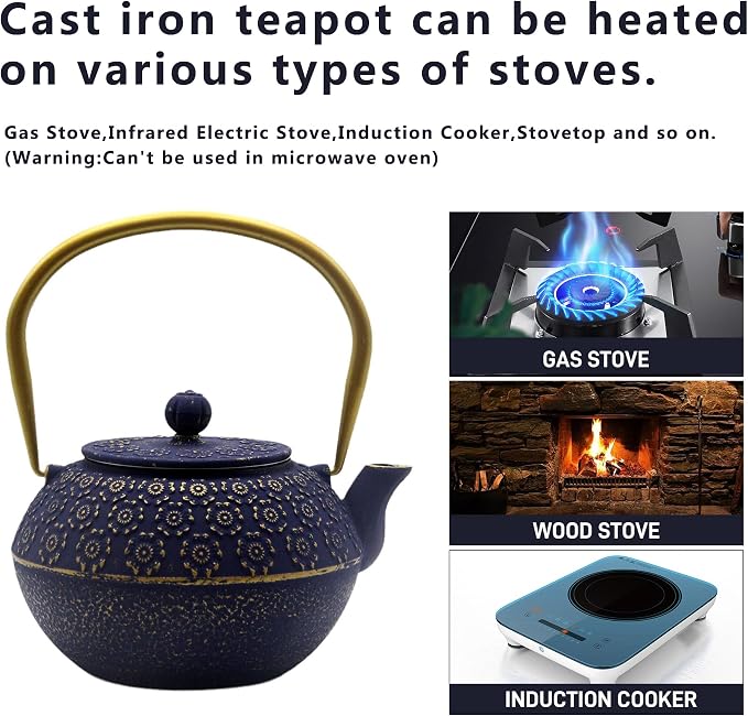 33.8oz Small Cast Iron Tea Kettle