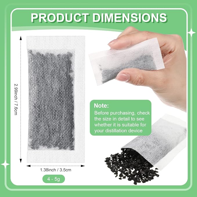 48 Packs Replacement Activated Charcoal Distiller Filters Coconut Shell