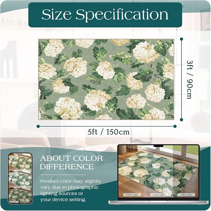 3x5 Floral Entry Rug