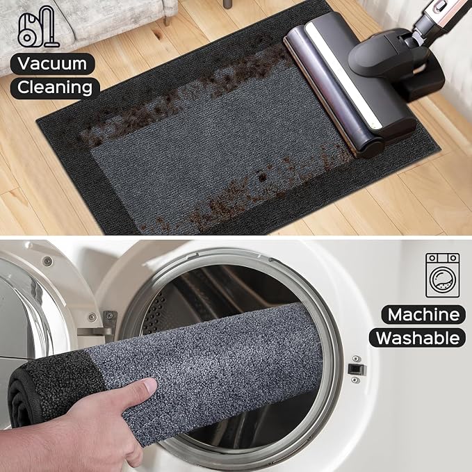 Machine Washable Runner Rug 32" x 168", Non Slip Kitchen Rug