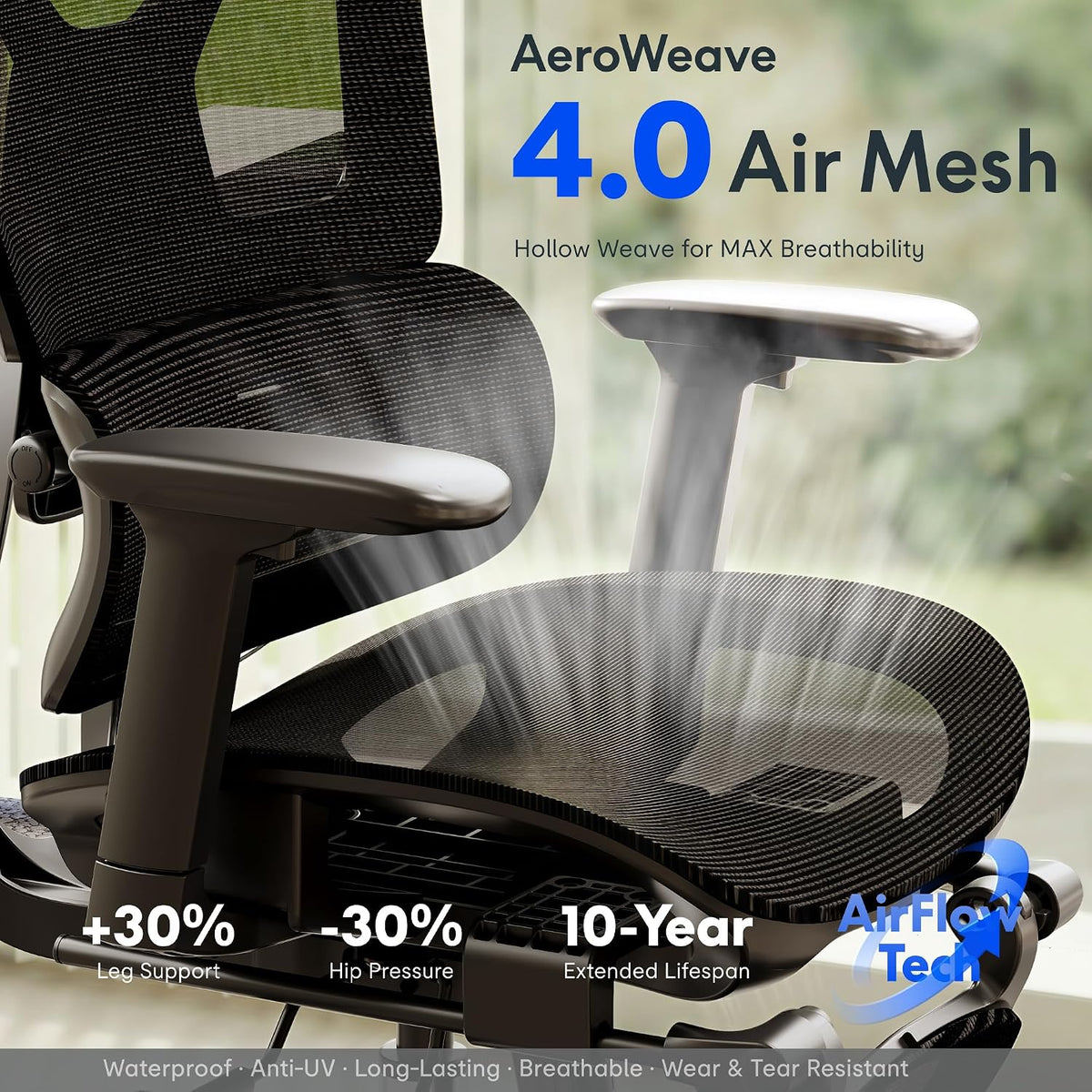 FLEXISPOT ErgoX Premium Ergonomic Office Chair Blue-FT