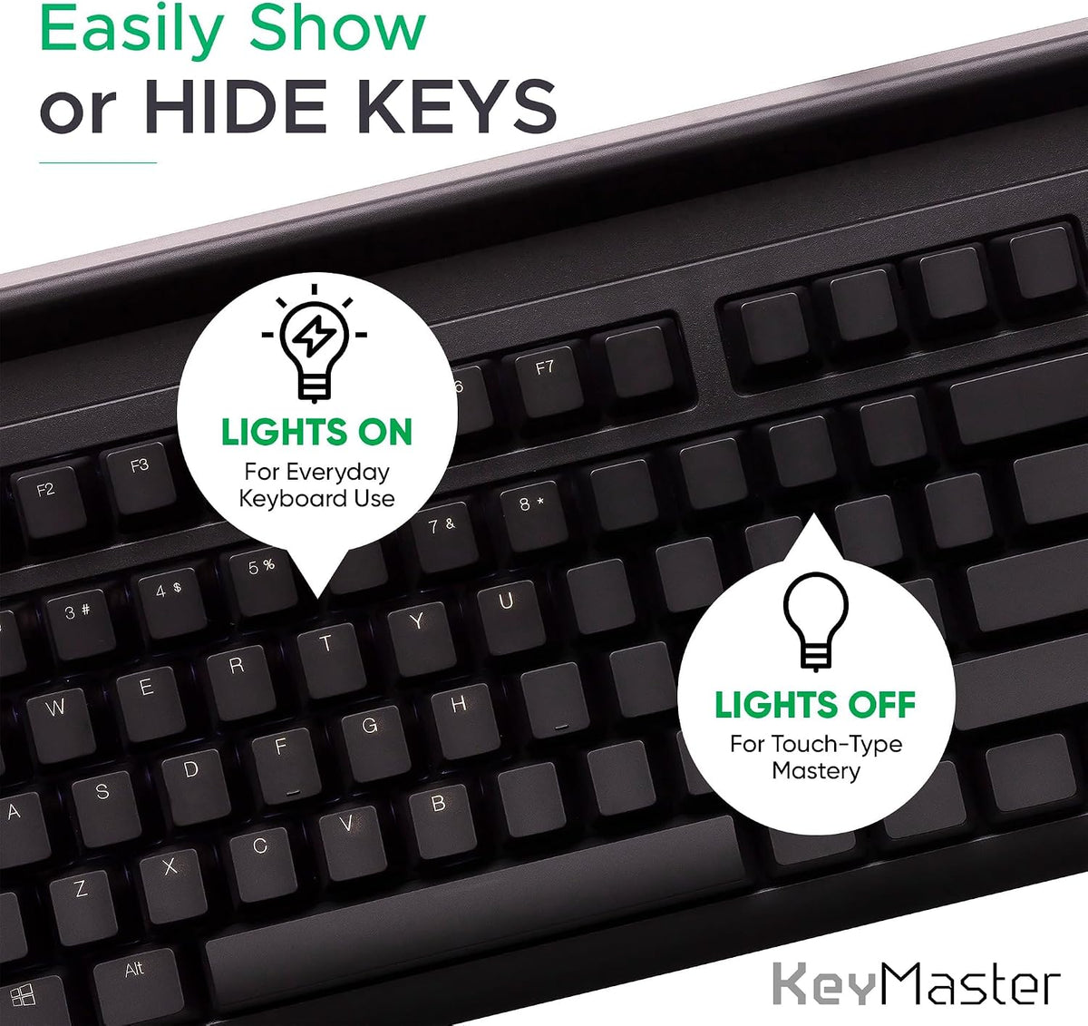 Learn to Type Keyboard; Typing Practice Show or Hide Keys; Blank Key Caps; Teach Students Touch Typing; Keyboarding Mechanical Training Tool; Better Than Covers or Skins [1]