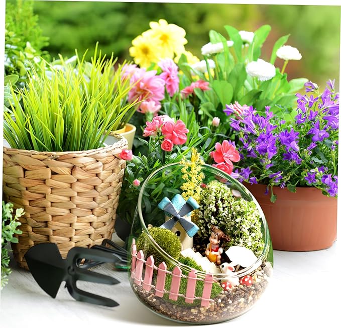 Yardwe Slant Cut Succulent Bowl Glass Terrarium - Thickened Moss Micro Landscape Bottle for Indoor Outdoor Plant Decor Home Ecological Bottle Present