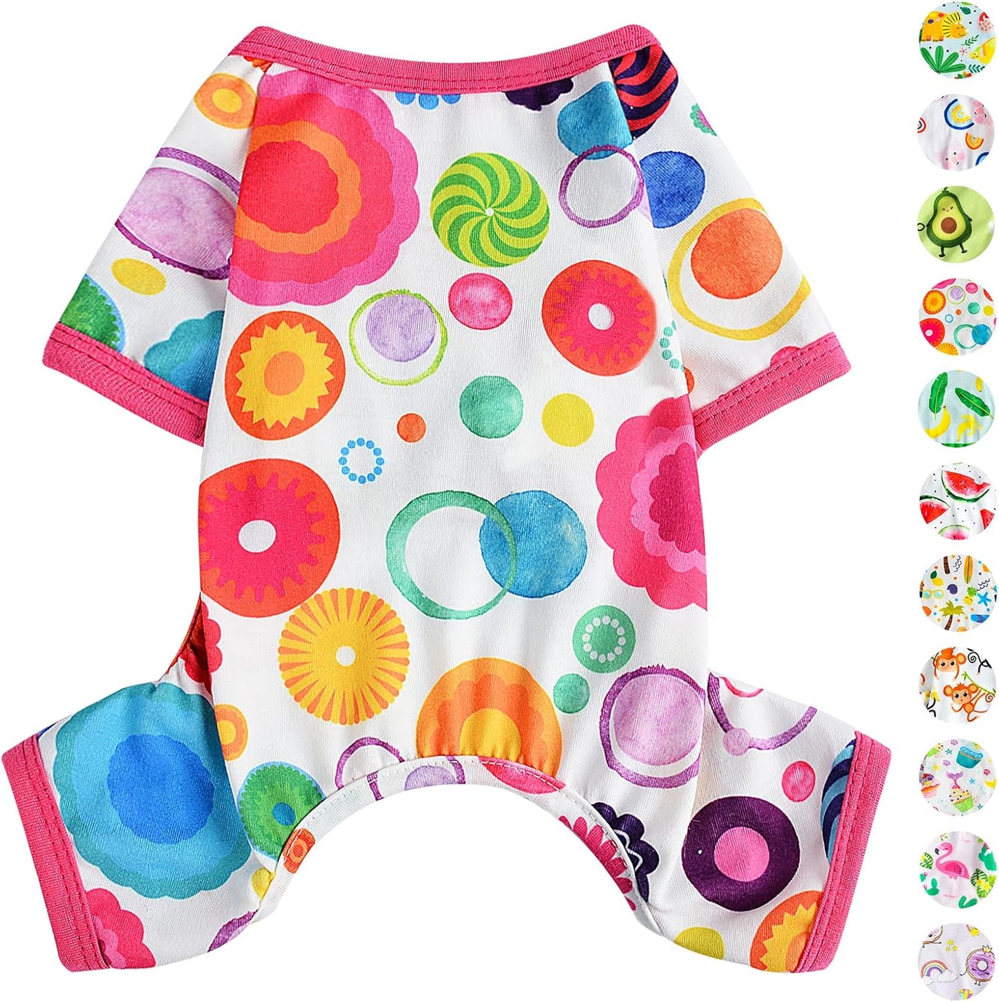 Dog Pajamas Pjs Summer Dog Clothes for Small Dogs Girl - Boy - Medium Size Dogs, Soft Stretchy Puppy Clothes Fall XS Doggie Onesies Cat Pet Jammies Outfit (Floral Pink, X-Small)