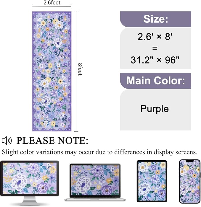 DUKINO Runner Rug, 2.6x8 Kitchen Rug