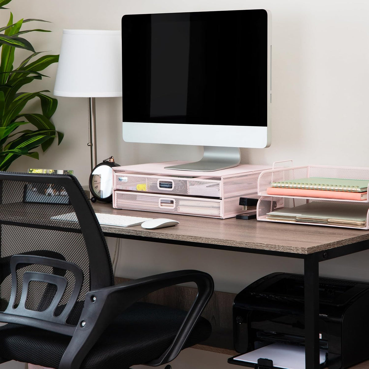 Mind Reader Mesh Monitor Stand, Pink