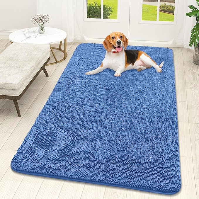 OLANLY Dog Door Mat for Muddy Paws 59x32, Absorbs Moisture and Dirt, Absorbent