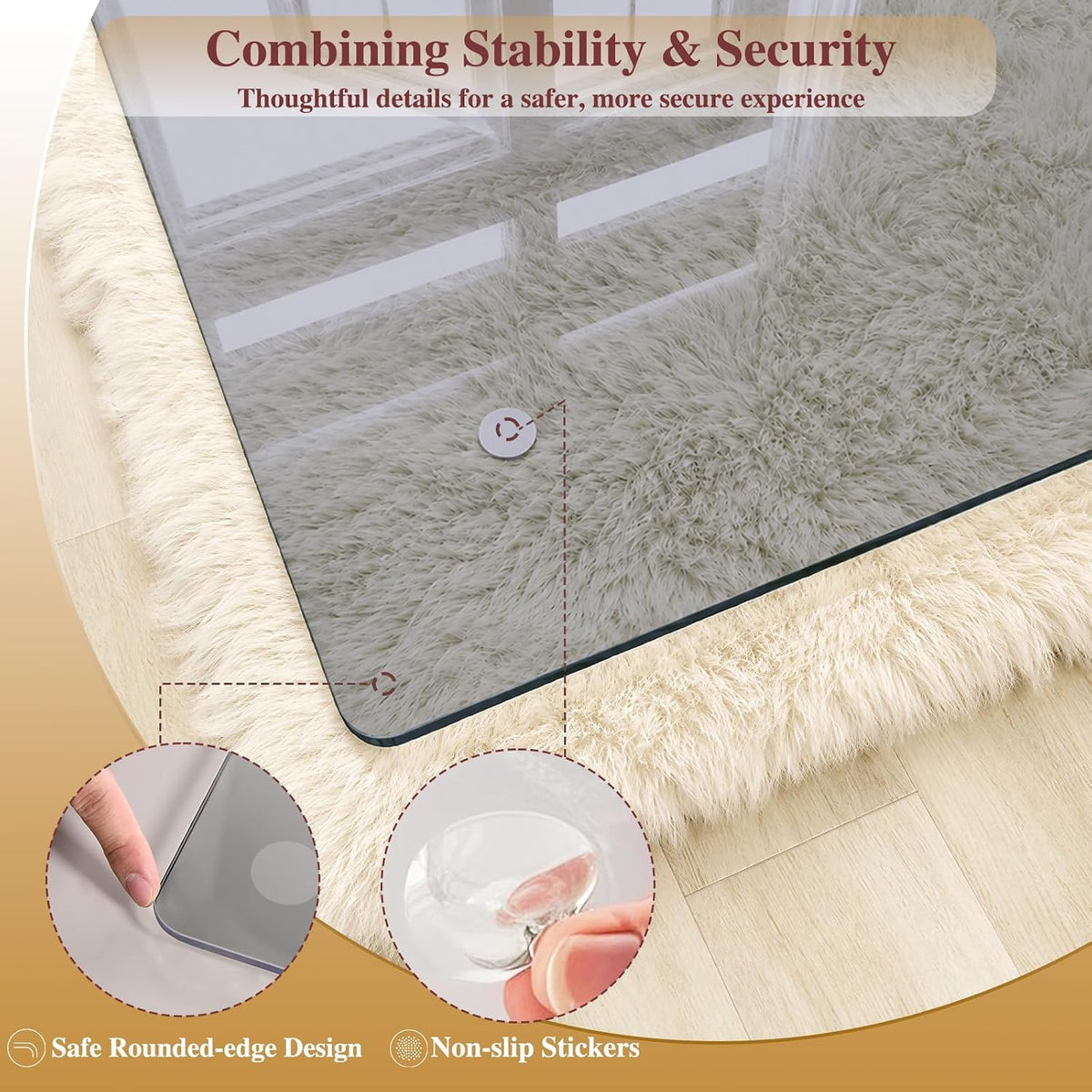 Tempered Glass Chair Mat for Carpet, 46"x55" Grey Floor Mat