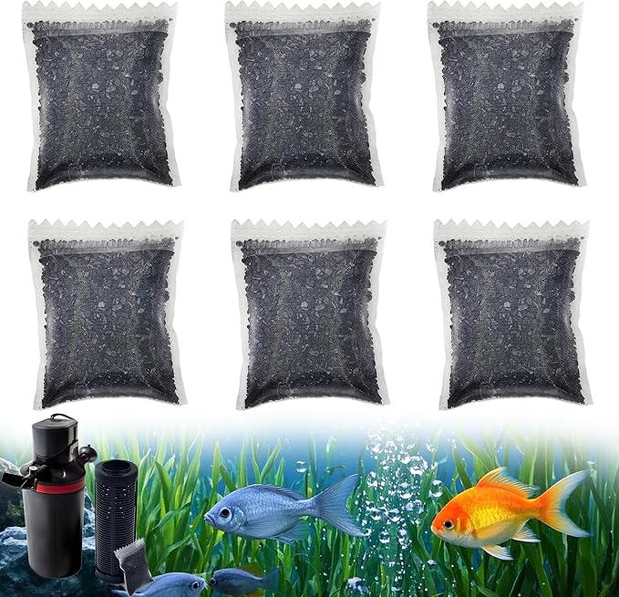 xcivi 6PCS Carbon Filter Media for Aquariums, Premium Activated Carbon