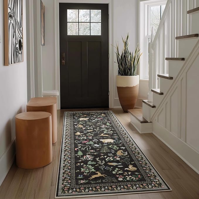 Machine Washable Kitchen Runner Rugs: 2'x6' Entryway Rug Non Slip Low Pile