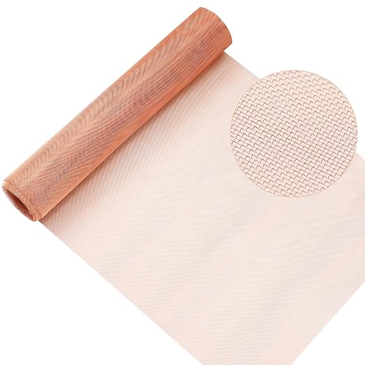 Therwen 24 Inch x 20 ft Copper Mesh Screen 99.9% Pure Copper 40 Mesh Roll Wire