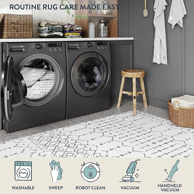 Lahome Moroccan 9x12 Washable Area Rug